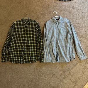 (2) Banana Republic Flannel Button Down Slim-Fit Shirts